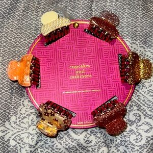 Cupcakes And Cashmere Hair Clips 6 pc NEW